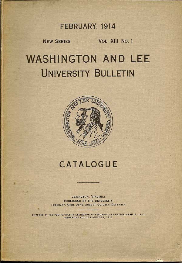 Item #011509 Washington And Lee Univesity Bulletin 1914