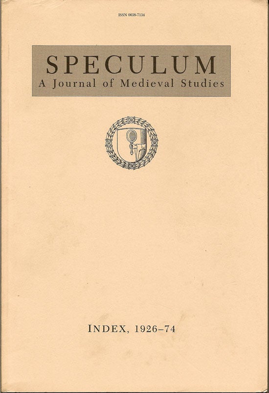 Item #015861 Speculum: A Journal of Medieval Studies. Index, 1926-74