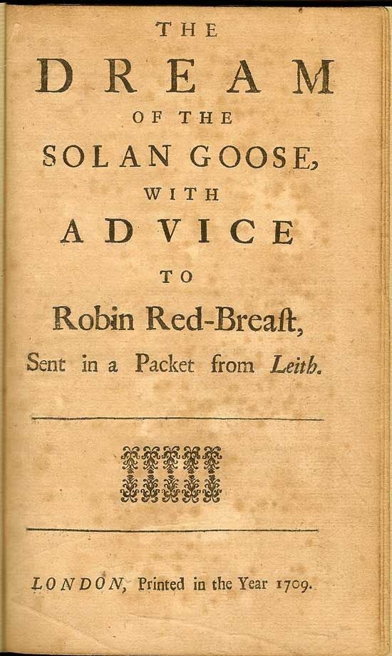 Item #017197 The Dream Of The Solan Goose, With Advice To Robin Red-Breast, Sent In A Packet From...