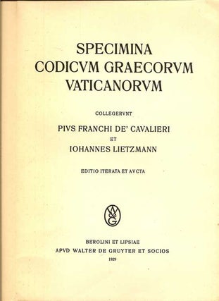 Specimina Codicum Graecorum Vaticanorum