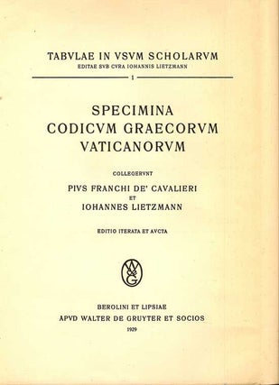 Specimina Codicum Graecorum Vaticanorum