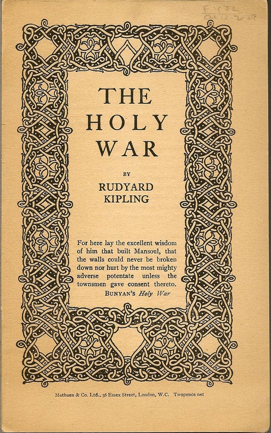 Item #019485 The Holy War. RUDYARD KIPLING.