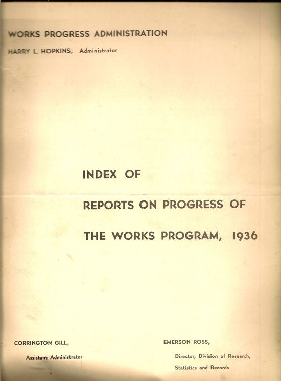 Item #019552 Index Of Reports On Progress Of The Works Program, 1936