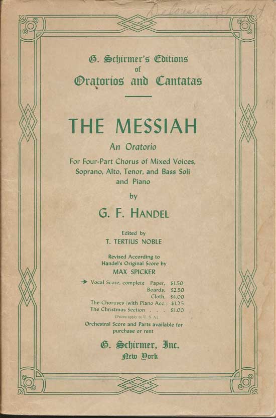 Item #20103 The Messiah. An Oratorio. G. F. HANDEL.