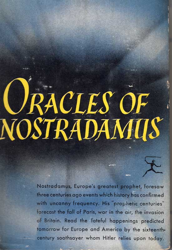 Item #20333 Oracles Of Nostradamus. CHARLES A. WARD